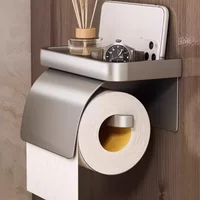 Self Adhesive/perforated Installation Toilet Paper Roll Holder - Toilet Paper Holder with Storage Rack,Roll Holder,Tissue Holder