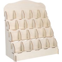 Wooden Multi-Layer Storage Display Stand Natural Wood Tabletop Organizer for Stickers Postcards Greeting Cards Brochure Card