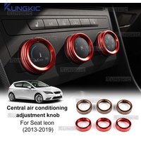 Aluminum Alloy For SEAT Leon MK3 2013 2014 2015 2016 2017 2018 2019 Car Center Console Air Control Knob Ring Interior Cover