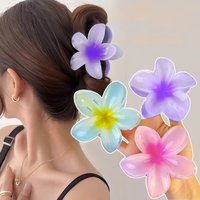 3PCS Fashion Women Flower Hair Clips Vacation Bohemia Egg Flower Hair Claw Barrettes Matte Girls Large Hairpins Hair Accessories