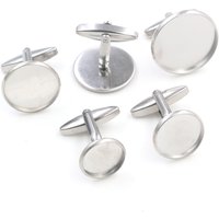 Never Fade 10pcs/ Lot 10mm 12mm 14mm 16mm 18mm 20mm, Stainless Steel Cufflink Base Cuff Link Settings Cabochon Cameo Base