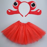 Cartoon Kids Children Animal Fish Crab Headband Tutu Skirt Tie Tail Party Gift Birthday Halloween Costume Cosplay