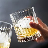 2pcs Set 13OZ Whiskey Glasses Tumbler Diamond Carved Wine Cups Crystal Barware Light Luxury Beer Mug Transparent Cocktail Glass