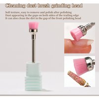 KANIU Nail Cleaning Brush Nail Art Nylon Cleaning Brush Pink Soft Bristles Nail Dust Brush Pen Cup Cleaning Brush
