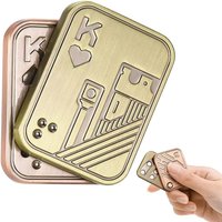 Metal Finger Spinner Toy - Metal Poker Card Pushing Finger Slider Stress Relief Toy, Coin Tapping Touch, Gift for Office Desk