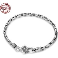 Factory Price 100% Real Solid S925 Silver Handmade Woven Retro Domineering Style Ppersonality Keel Man and Woman Bracelets