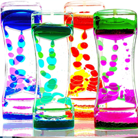 Colorful Liquid Motion Bubbler Hourglass Accessory, Flowing Liquid Visual Relax Gadget, Desktop Calming Ornament Office Househol