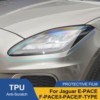 For Jaguar E-PACE F-PACE I-PACE F-TYPE Smoke Black High-Gloss Pre-Cut Headlight Protection Film TPU PPF Anti-Scratch Vinyl Kit