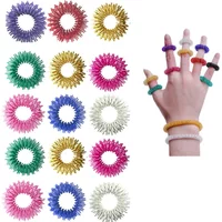 10PCS/Pack Acupressure Rings Spiky Sensory Finger Rings Set for Teens Adults Stress Reducer Massager Stress Relief Fidget Toys