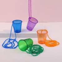 6/12Pcs Shot Glasses on Beaded Necklace Plastic Cup Wedding Bachelorette Party Favors Game Props Birthday Party Decor Supplies
