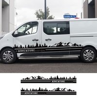 2 sztuk naklejki drzwi samochodu dla Renault Trafic 3 2 MK1 MK2 MK3 akcesoria Tuning Camper boczne paski grafiki naklejki winylu