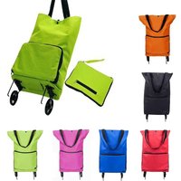 New Portable Shopping Trolley Bag Foldable with Wheel Supermarket Tug Bag Reusable Large Capacity Fruit Vegetables Organizer Bag
