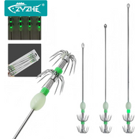 10pcs/Box ZYZHE Squid Hook Sea Fishing Luminous Fish Double Layer 3 Sizes Umbrella Octopuses Hooks Cuttlefish Night Fishhooks