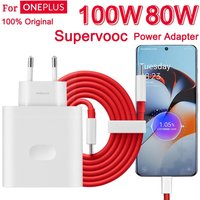 Original OnePlus Charger Supervooc 100W Type-A Power Adapter Eu/Us Plug Super Fast Type C Cable 12 11 10 for Realme Oppo Phone