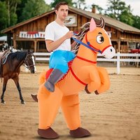 Cowboy theme inflatable costume adult horse riding dress up Halloween carnival party performance cosplay props fun dress up