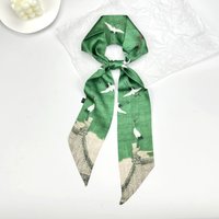 New Ribbon Silk Long Scarf Women Skinny Hair Neck Tie Scarves Oil Painting Print Ladies Bag Handbag Handle Hair Wraps Head Band