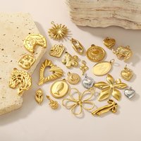 CARLIDANA Trendy Gold Plated Charms Stainless Steel Flower Animal Pendant Heart Charm Bow Pendant Necklace DIY Jewelry Making