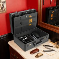 Modern Professional Aluminum Alloy Rectangle Hairdressing Toolbox Large Capacity Partition Storage with Double Password Buckle Design