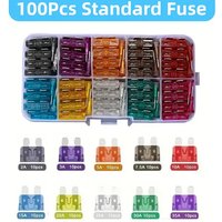 100 Pcs 10 Specifications Automotive Fuse Set 2A 3A 5A 7.5A 10A 15A 20A 25A 30A 35A Car Fuse Set Igniter Headlight Insure Insert