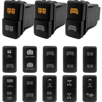 12V Universal Push Button Switch Dual Orange LED Light Bar with Connector for Toyota 4Runner Hilux Vigo Tundra Prado RAV4 Pajero