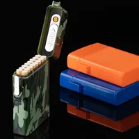 Windproof and Waterproof New Creative 16-pack USB Cigarette Case Outdoor Portable Sealed Waterproof Cigarette Case Lighter