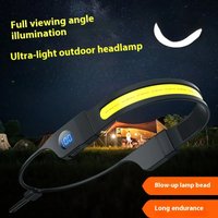LED Digital Display Headlamp USB Rechargeable Head Flashlight Waterproof Camping Walking Fishing Hiking COB Headlight 700mAh