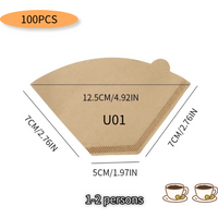 U-Shaped Disposable Coffee Filter Paper Bags Eco-Friendly Coffee Brewing Filters Hourglass Design for Coffee Supplies