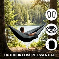 Solid Color Parachute Hammock with Hammock straps and Black carabiner Camping Survival travel Double Person outdoor furniture