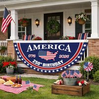 250th Anniversary American Flag 1PC Garden Creatively Independence Day Style Hanging Banners Family Decorative Accessories