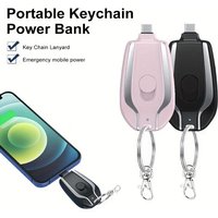 2025 New 1500mAh Mini Keychain Emergency Power Bank Portable Power Bank Keychain Emergency Charger for iPhone13 12 Xiaomi Huawei