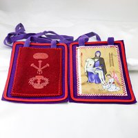 The Original Wool Purple Scapular Catholic of Marie-Julie Jahenny Wear or Display in Home Scapular of Benediction and Protection
