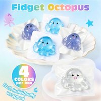 (HefengCL)Taba Jelly Octopus Squishy TPR Slow Rebound Stress Relief Squeeze Toy Cute Marine Fidget Toy Kids Adults Party Gift