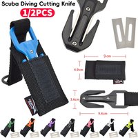 1/2Pcs Scuba Diving Cutting Special Knife 8 Colors Line Cutter Underwater Knife Secant Equipment Safety Emergency Easy Carry