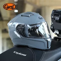 Cyril casque de moto rabattable Double lentille casques de course modulaire hommes femmes casque modulaire intégral pour moto rabattable