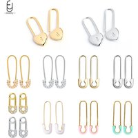 925 Sterling Silver Ear Needle Exquisite Heart Paperclip Hoop Earrings for Women Colorful Enamel Piercing Earring Luxury Jewelry