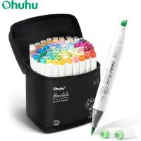 Ohuhu Honolulu 72 Colors Marker Pen Set Alcohol Art Markers Refillable Dual Tips Sketching Drawing Manga School Art Supplies