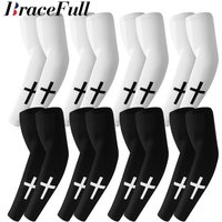 AliExpress NONE 1Pair Sun Protection Cooling Arm Sleeves Compression,Tattoo Cover up,Christian Sun Sleeves for Men Women Youth Sports Cycling