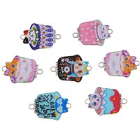 50pcs cute cartoon drip tea cup cat alloy DIY handmade accessories Keychain earrings jewelry pendant