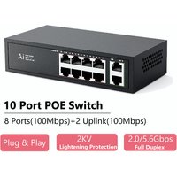Ienron POE Switch 6/10 Ports 100Mbps Ethernet Switch POE ieee802.3af/at Network Switch Ethernet For Wifi Router IP Camera