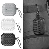 For Samsung Galaxy Buds 3/3pro Carbon Fiber Pattern Bluetooth Earphone Cover New Transparent Soft Rubber Anti Drop Case