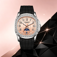 Diamond bezel automatic watch salmon color matching day &da'te mechanical watch 10ATM waterproof suitable for business daily wea