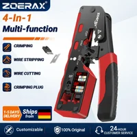 ZoeRax RJ45 CAT7 CAT6A Crimpzange für Cat7/6a/6/5e Netzwerkstecker, Drahtschneider, Abisolierzange, Ethernet-Crimper mit Klingen