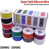 Super Soft Copper Wire Box (5 Colors Mix Kit) Heat Resistant Flexible Silicone 30/28/26/24/22/20AWG Electric Tinned Copper Cable image 4