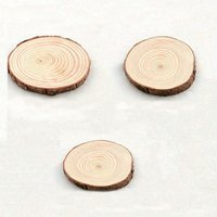 Coasters Round Unfinished Wood Slices Circles with Tree Bark Log Discs DIY Crafts Wedding Party Decoration