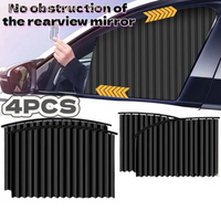 【M】4Pcs/Set Universal Car Sunshade Magnetic Side Window Curtain Retractable Sunscreen Heat Window Cover