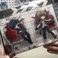 Game Amamiya Ren Akechi Goro Copslay Keychain Acrylic Pendant Key Chain Ornament Bag 2Pcs Accessories Keyring Jewelry Prop