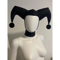 Chapeau de cosplay Jester noir/rouge, chapeau Harley, chapeau rouge et noir, accessoires de clown pour fête d'Halloween, accessoire pour adulte