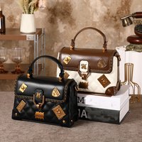 Ladies' handbag 2026 season new fashionable diamond grid badge crossbody bag, shoulder bag, designer high-end fashion versatile