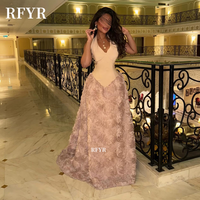 RFYR Halter Evening Dress with 3D Flowers Luxury Party Gown for Women Elegant Prom Dresses vestidos de fiesta Customized