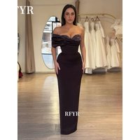 RFYR Off Shoulder Prom Dress with Sequins Brown Evening Dress Mermaid Party Princess Dress for Arabic Women Customized